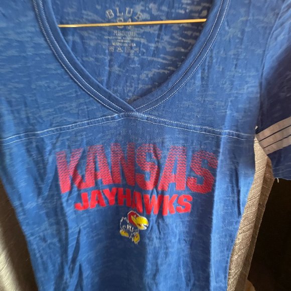 Blue 84 Kansas Jayhawk Women's/Teen Medium Blue T-shirt - Picture 5 of 6